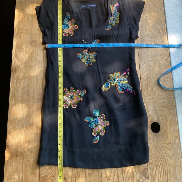 French Connection beaded silk dress - Picture 5 of 7